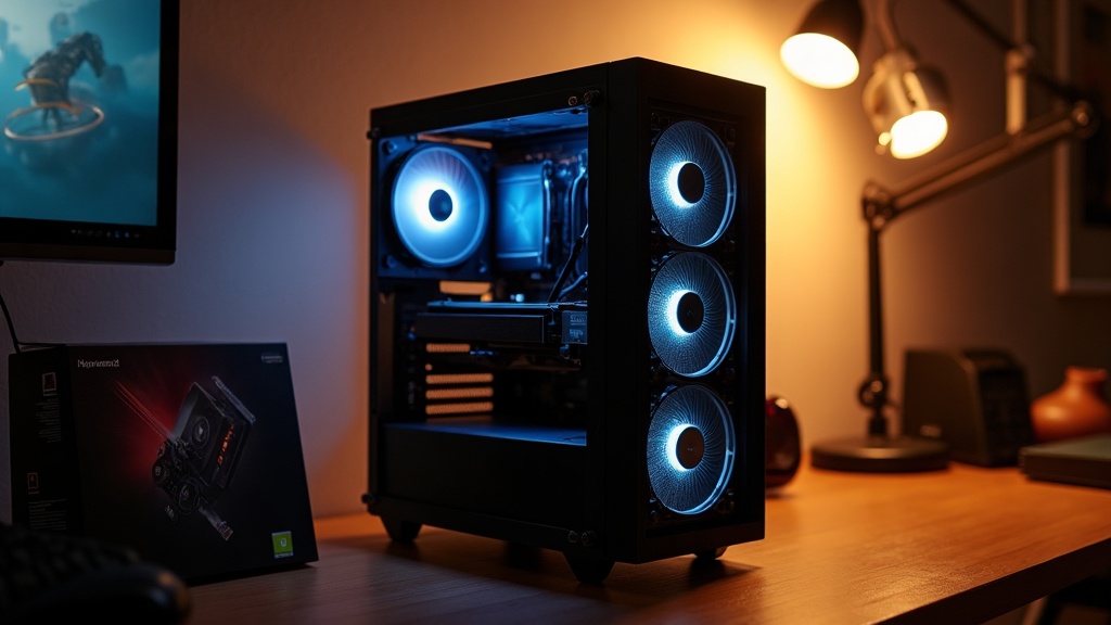 A dedicated graphics card installed inside an open PC case, illustrating the difference between a graphics card and integrated graphics