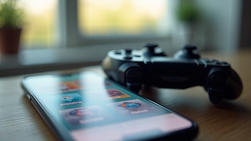 A smartphone and controller showing generic in-game store screens, representing free-to-play monetization across platforms