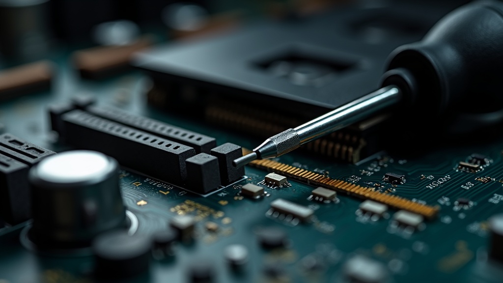 Close-up of RAM sticks being installed into a gaming PC motherboard's memory slots