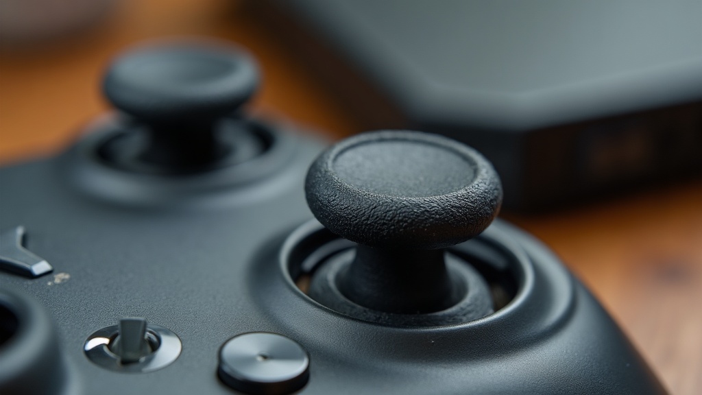 Close-up of a worn analog stick potentiometer inside a controller, a common source of controller drift