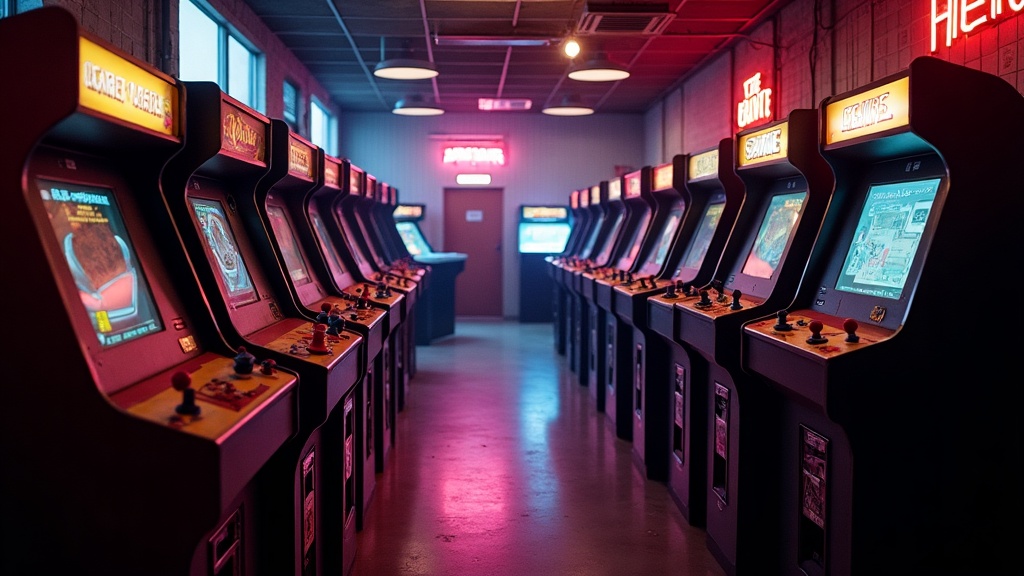 Rows of classic arcade cabinets illustrating why so many classic games had such high difficulty