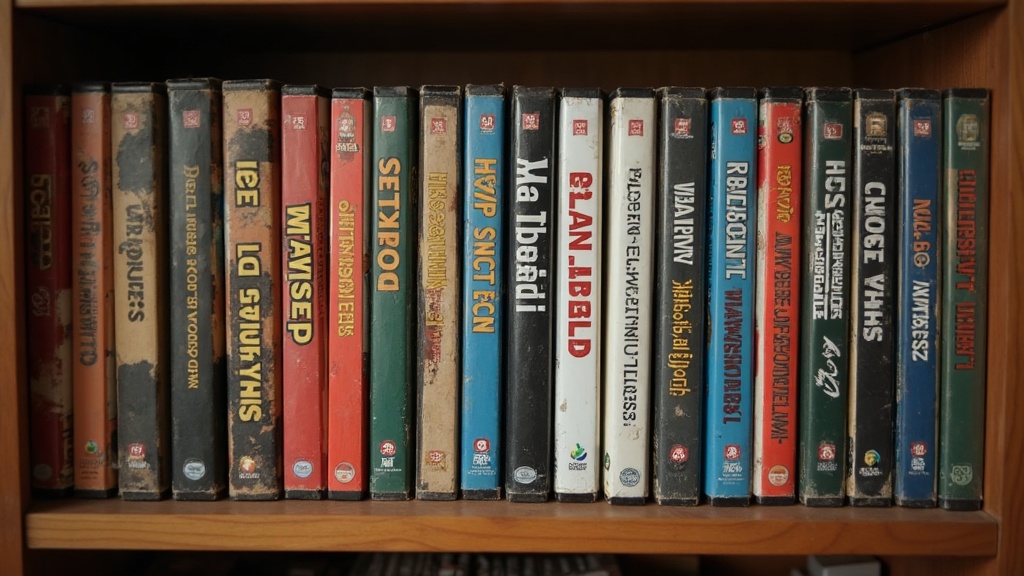 A shelf of video game cases from different console eras lined up to show how a series changes across generations