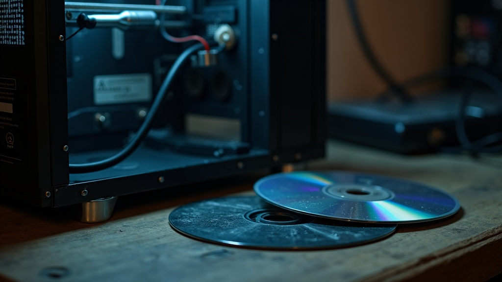 Old backup tapes and a damaged disc symbolizing lost source code that keeps classic games from being re-released