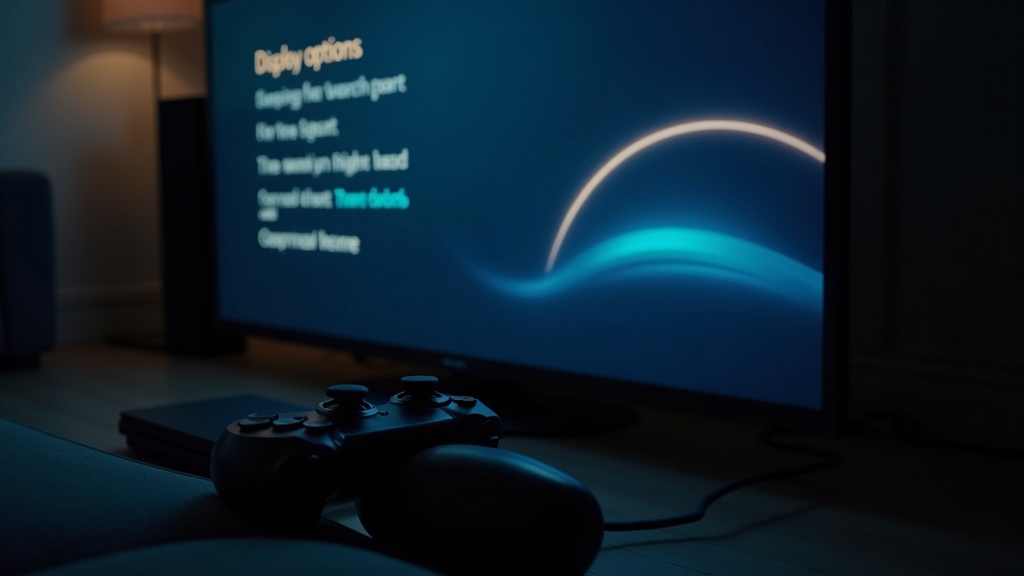 Television display settings screen representing the choice between frame rate and resolution for console gaming